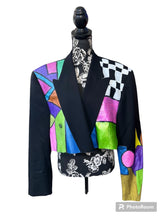 Load image into Gallery viewer, Cropped Abstract Painted Blazer
