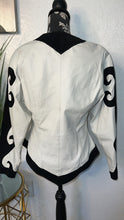 Load image into Gallery viewer, Vintage Black &amp; White Leather Jacket
